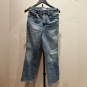 Good American Distressed Light Blue Women's Straight Leg Jeans